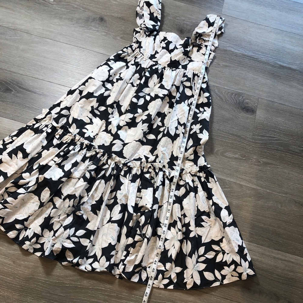Cara Cara Darby Black Graphic Floral Midi Dress Womens Size XS NWT - Picture 3 of 11
